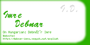 imre debnar business card